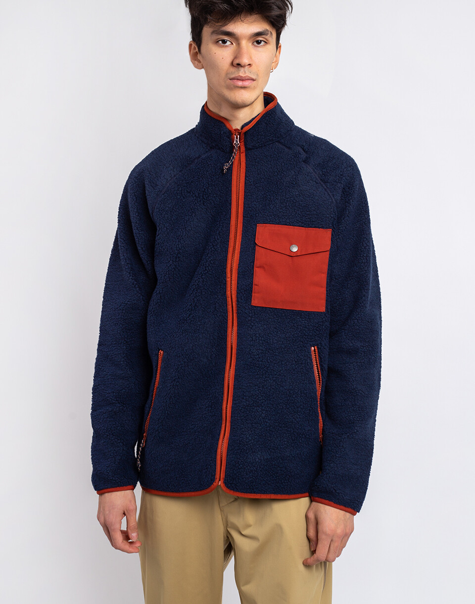 Fjällräven Vardag Pile Fleece M 560-215 Navy-Autumn Leaf S