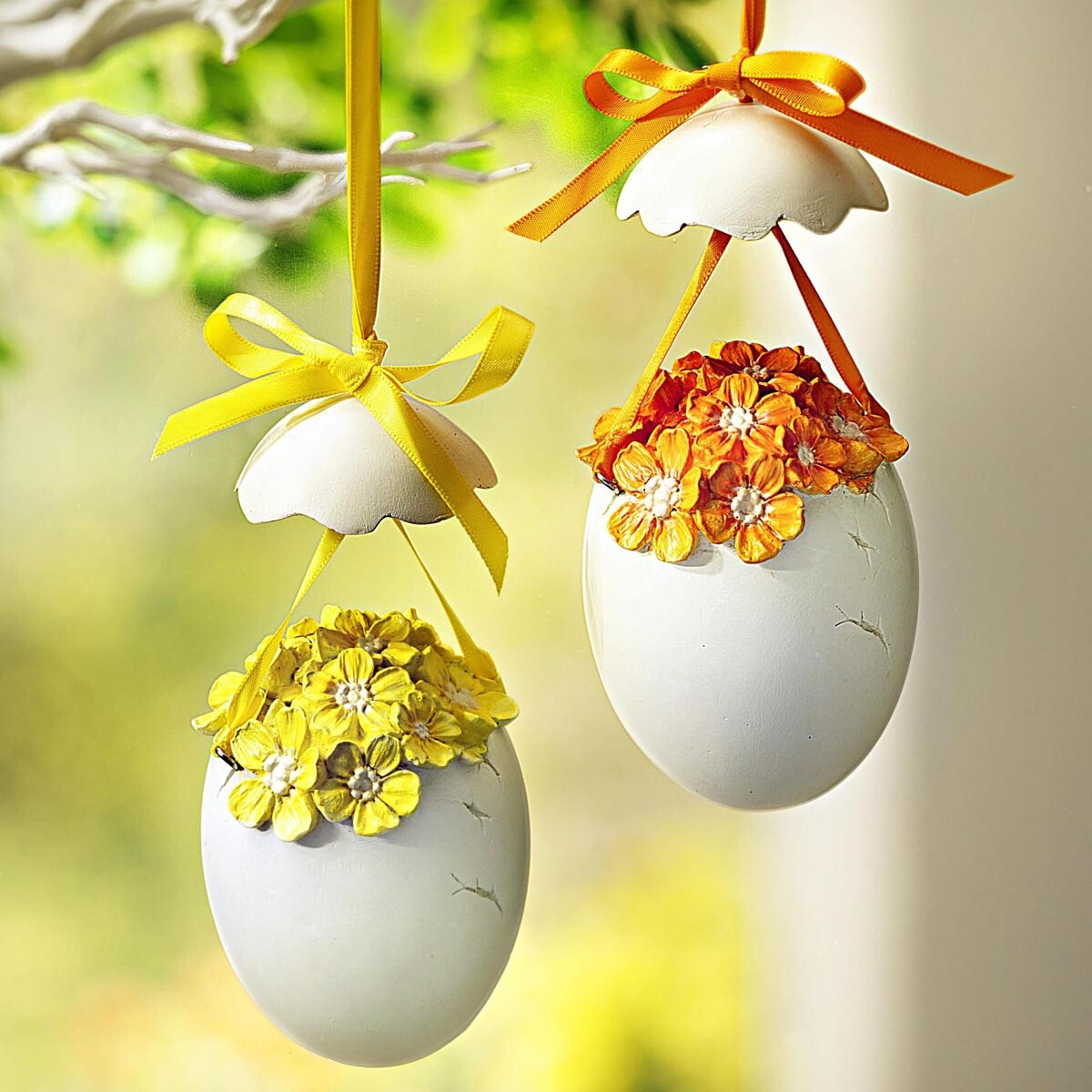 Weltbild Závěsná dekorace Květinové vajíčko, sada 2 ks