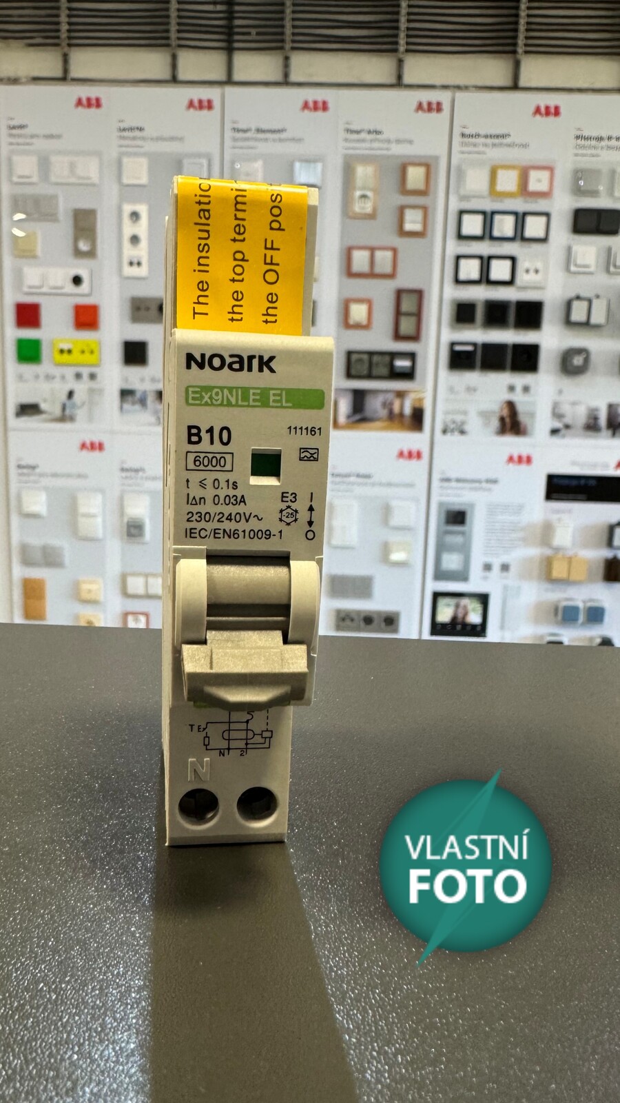 Noark Ex9BL20J B10 A 30mA /117471/ jednomodulový proudový chránič s nadproudovou ochranou 1P/N Icn=6kA, 1+Npól, char. B, In=10A, Idn=30mA, typ A