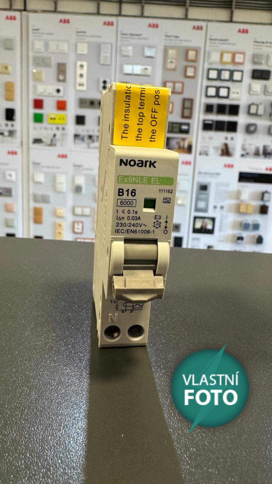 Noark Ex9BL20J B16 A 30mA /117473/ jednomodulový proudový chránič s nadproudovou ochranou 1PN Icn=6kA, 1+Npól, char. B, In=16A, Idn=30mA, typ A