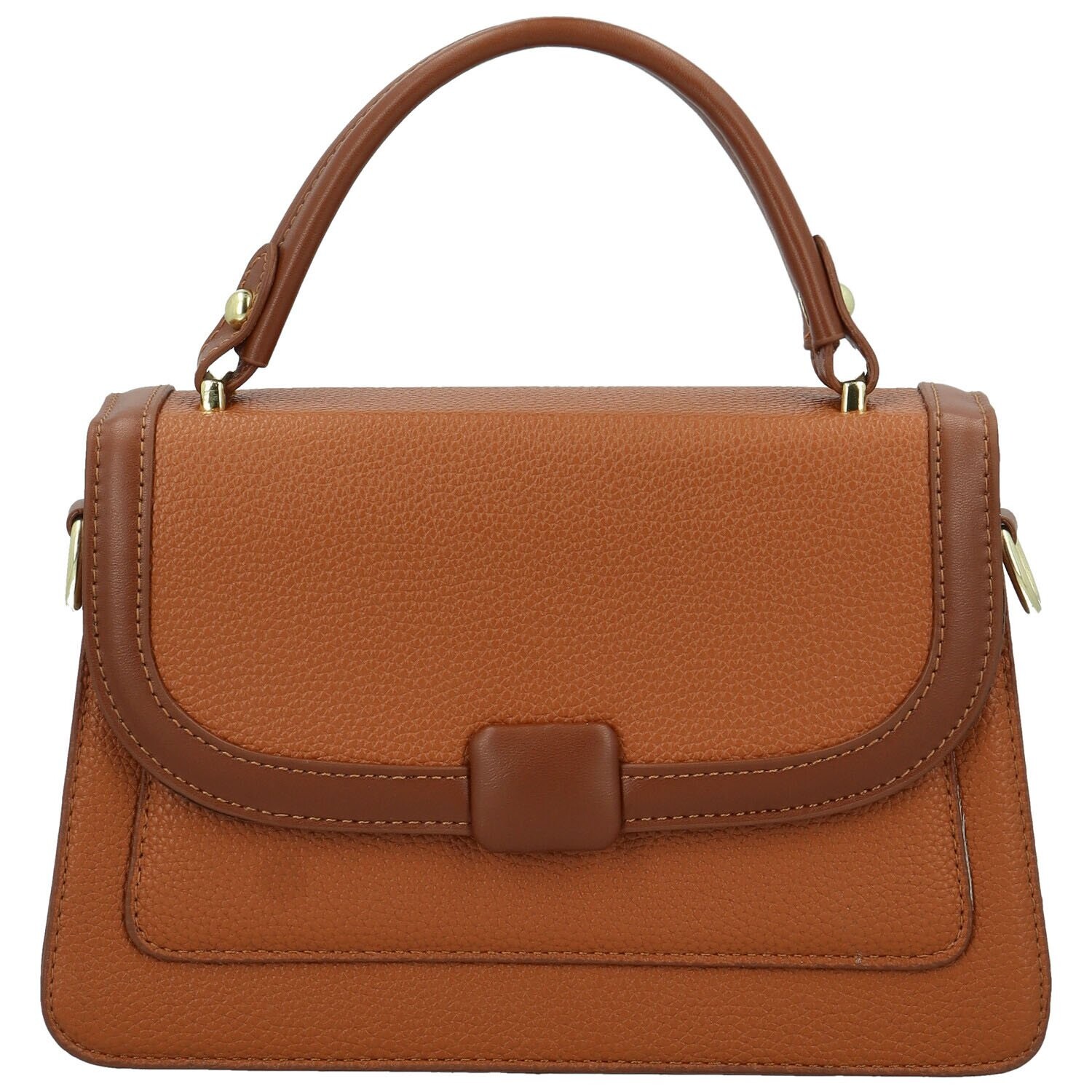 Módní dámská koženková kabelka do ruky Andresa, hnědá