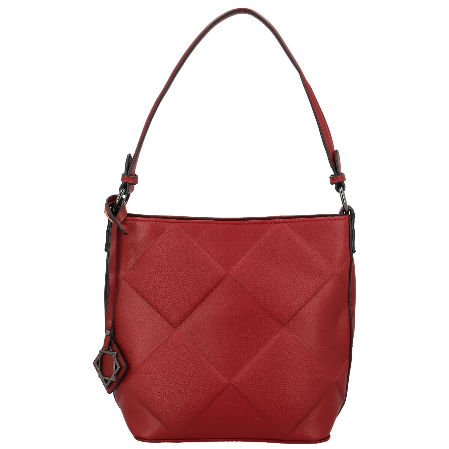 Trendy dámská koženková kabelka na rameno Faina, červená