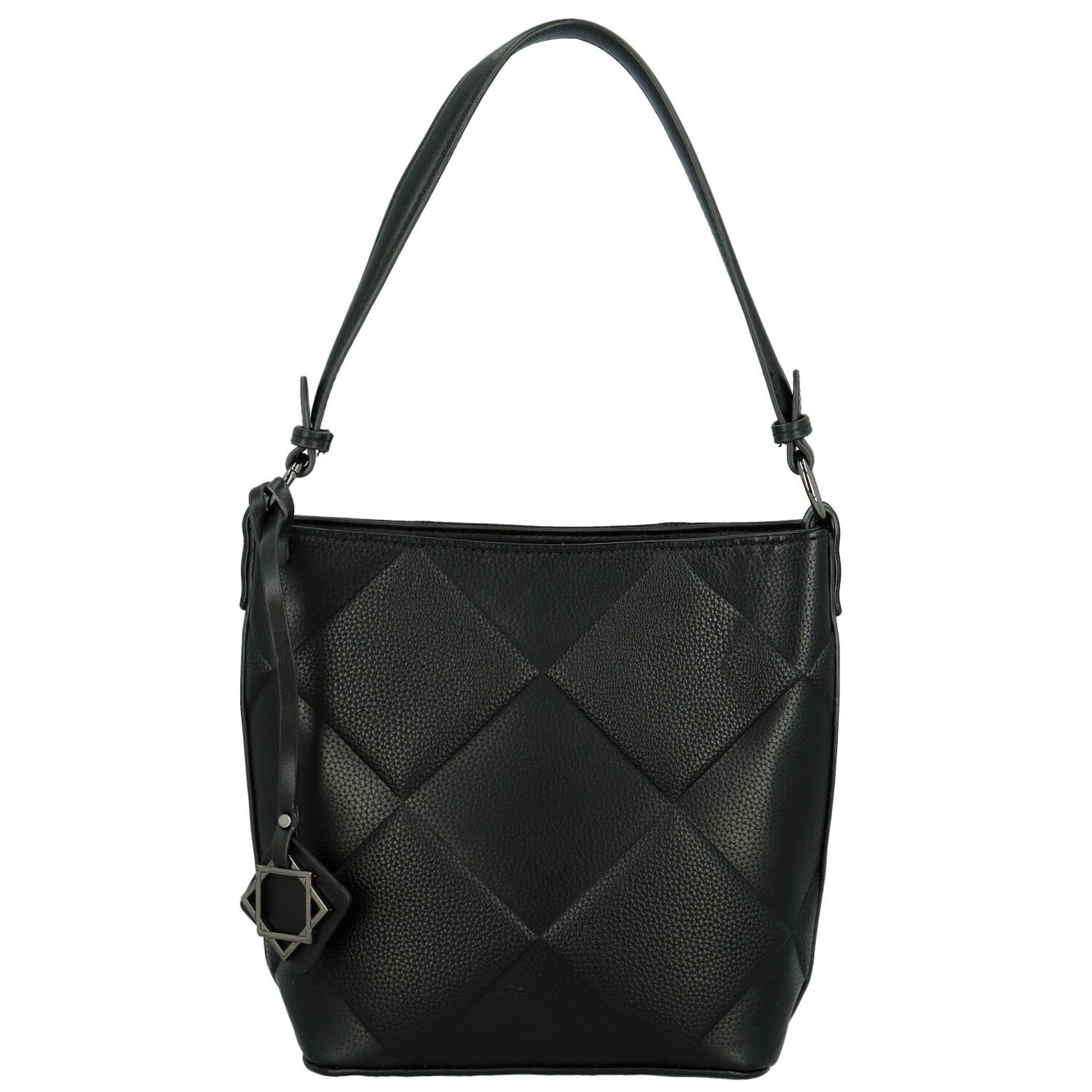 Trendy dámská koženková kabelka na rameno Faina, černá