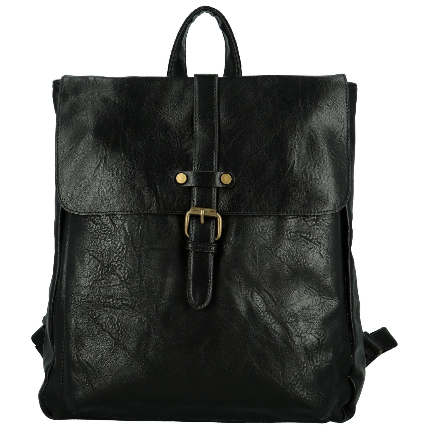 Trendy dámský koženkový batoh Edrian, černý