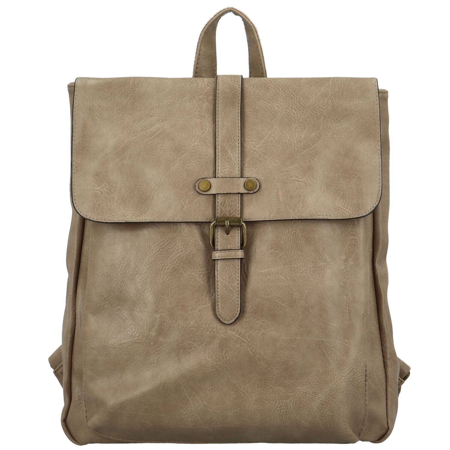 Trendy dámský koženkový batoh Edrian, tmavě béžový