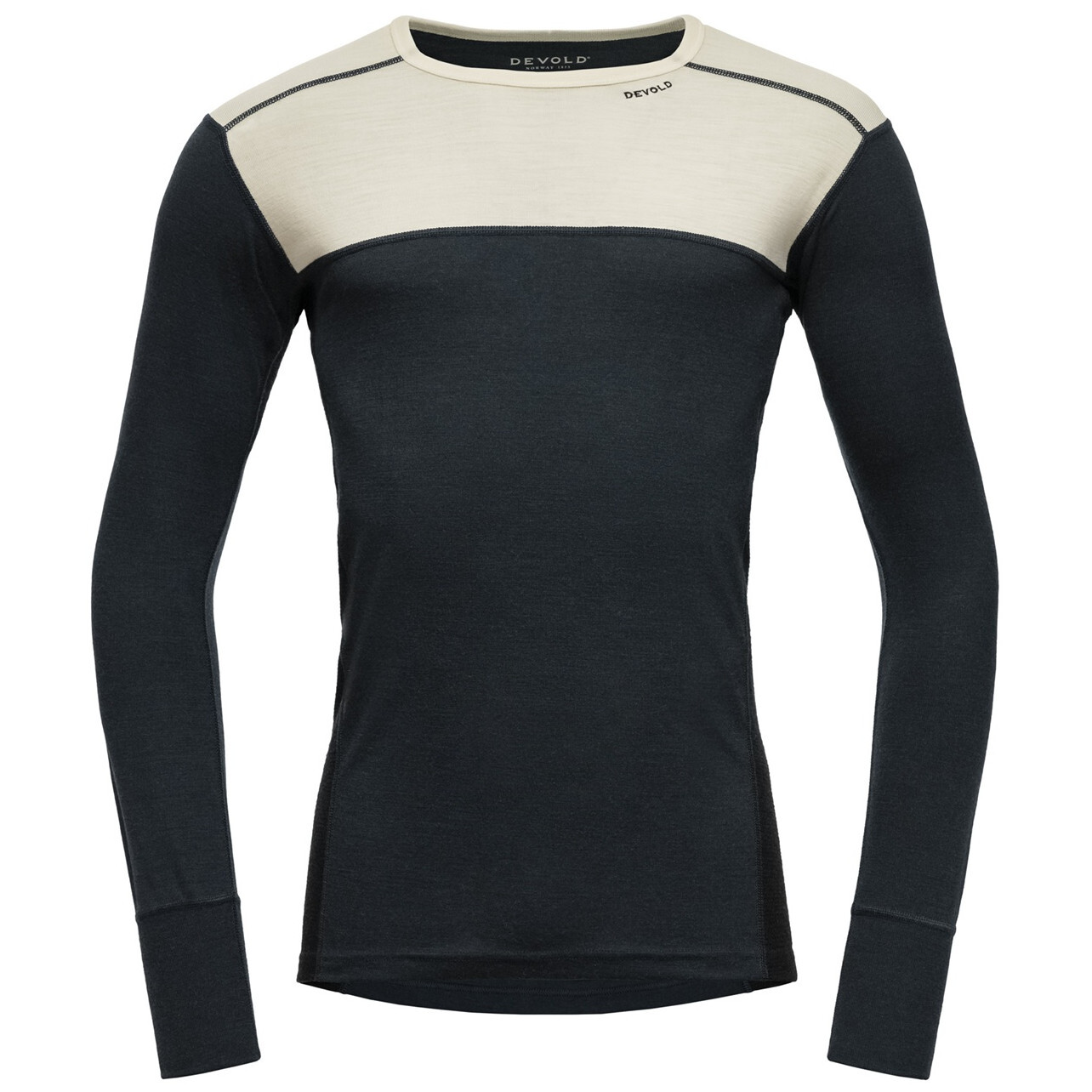 Pánské funkční triko Devold Lauparen Merino 190 Shirt Man Velikost: XXL / Barva: černá/bílá