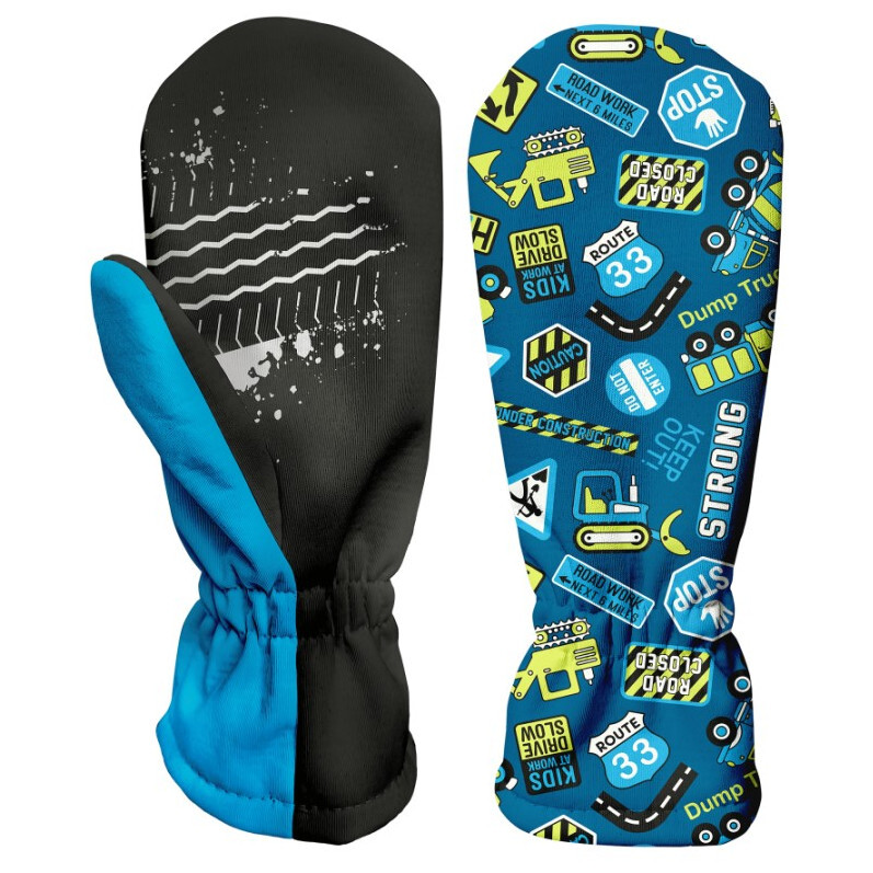 Dětské zimní palčáky WAMU Bagr Velikost rukavic: 2 / Barva: modrá