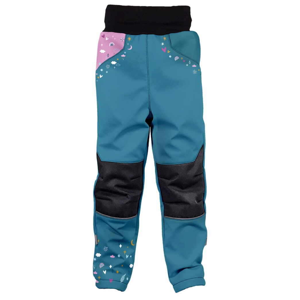 Dětské softshellové kalhoty WAMU Jednorožci Dětská velikost: 104-110 / Barva: modrá