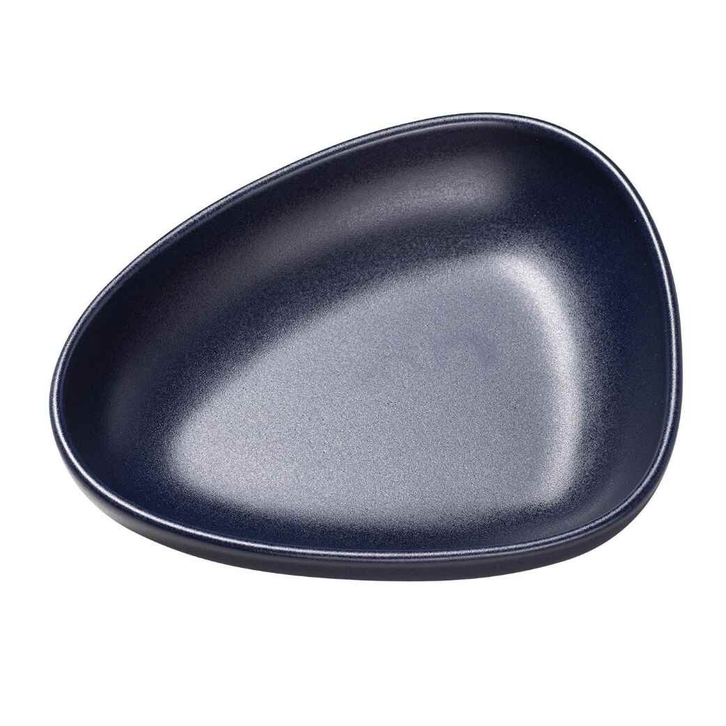 Hluboký talíř CURVE 22 cm, námořnická modrá, kamenina, LIND DNA