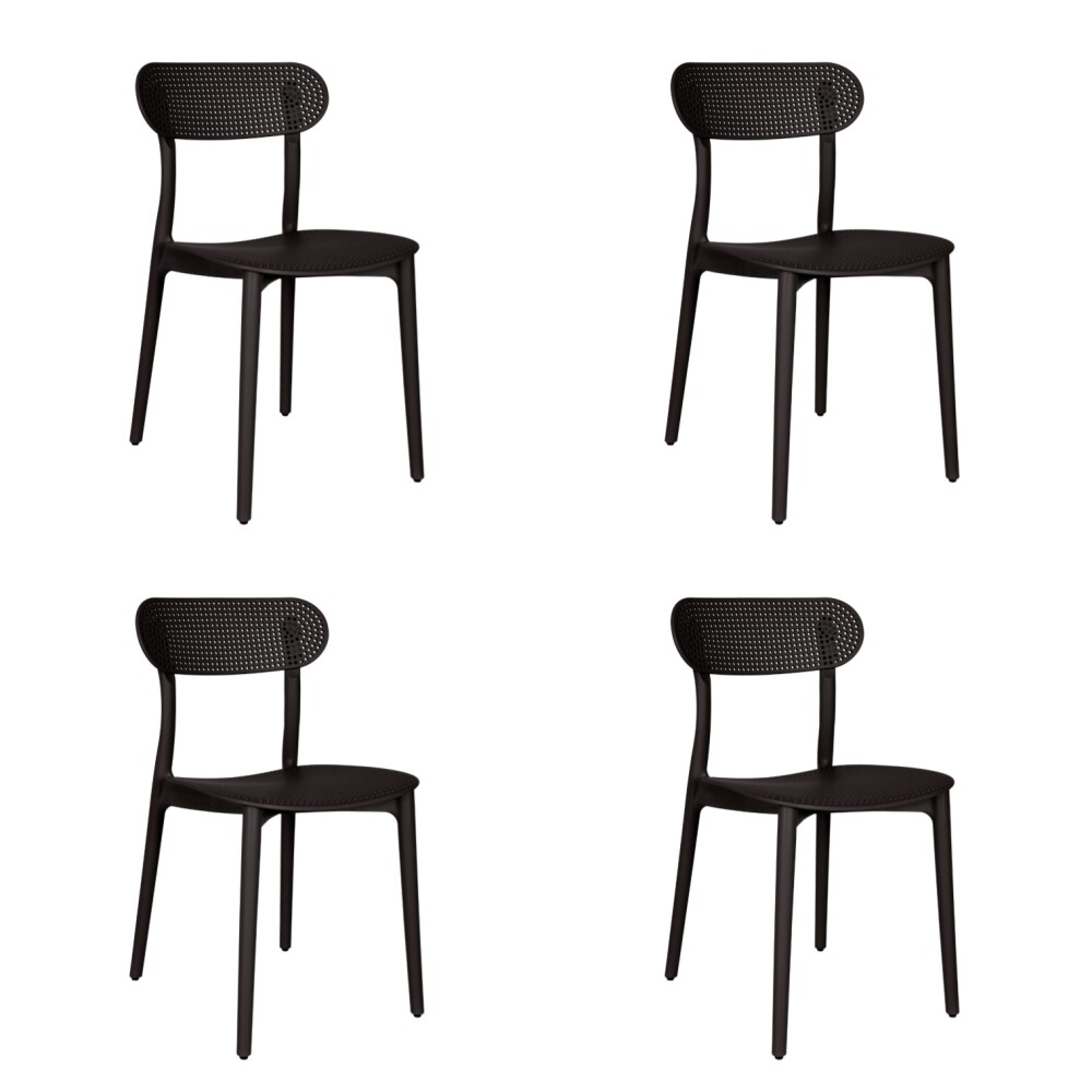 Sada 4 ks jídelních židlí ELOL, černá
