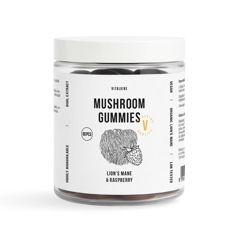 Mushroom Gummies Lion's Mane & Raspberry Vitalvibe