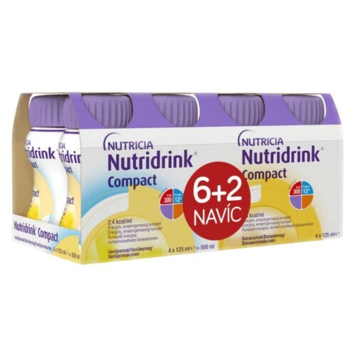 Nutridrink Compact 6+2 (Vanilka + Banán) 8× 125ml