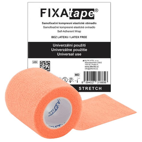 FIXAtape STRETCH samofixační obinadlo 5cm x 450cm oranžové