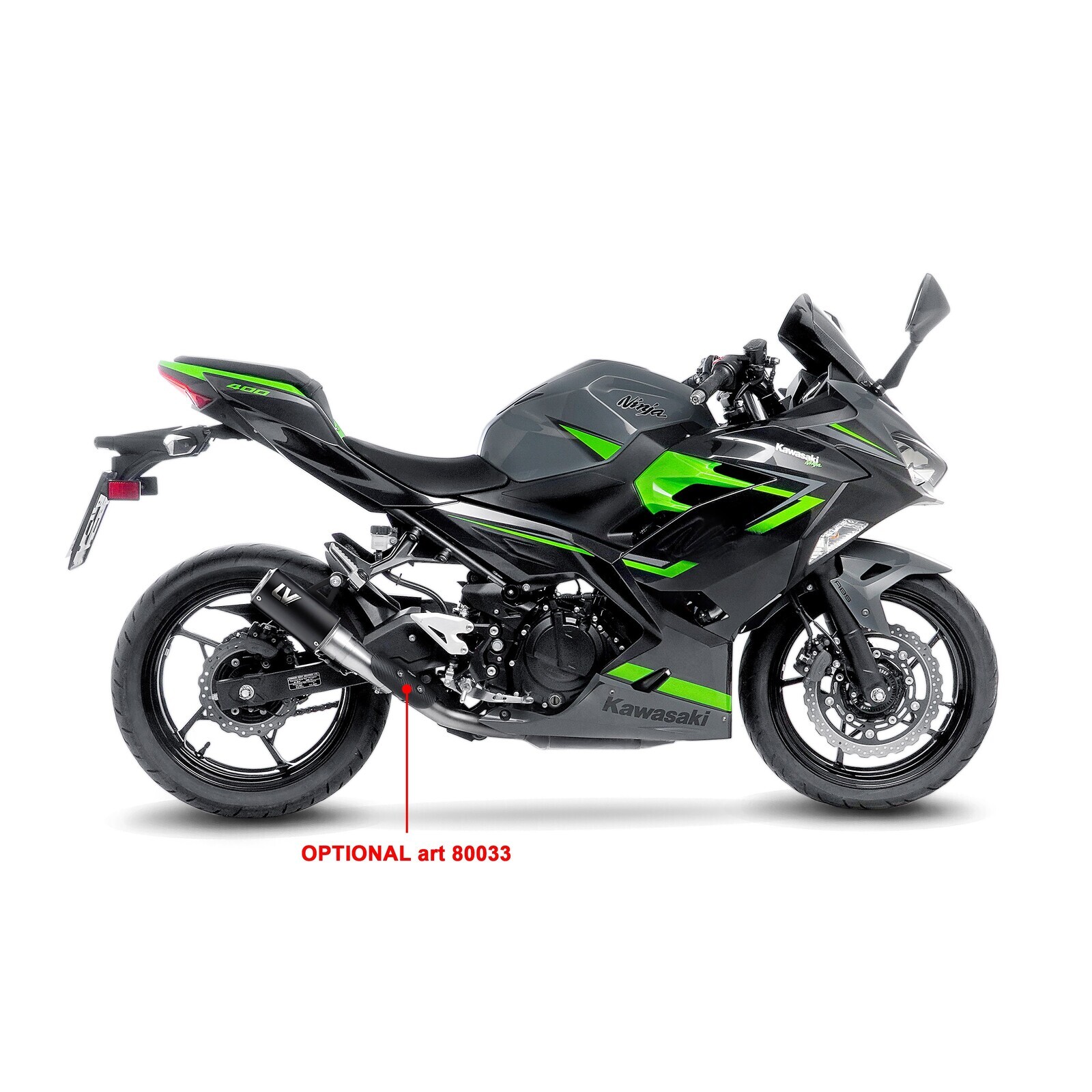 LeoVince 15400SBU LV Corsa S Black KAWASAKI NINJA 400 (18-23), NINJA 500/SE (24-25), Z 400 (19-23), Z 500/SE (24-25)