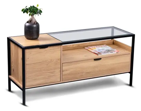 TV skříňka Mandurah, kov/dub