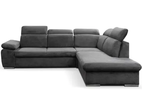 Rohová sedačka Aldon, dýmově šedá strukturovaná látka, pravý roh