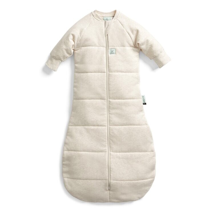 ERGOPOUCH Pytel na spaní s rukávy organická bavlna Jersey Oatmeal Marle 8-24 m, 8-14 kg, 3,5 tog
