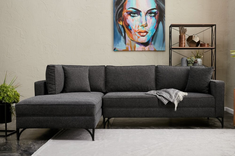 Rohová sedací souprava Berlin Left - Anthracite, Black