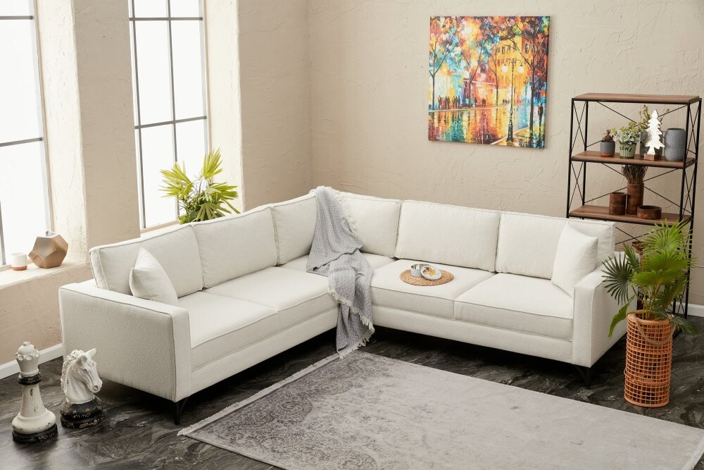 Rohová sedací souprava Berlin - Cream, Black