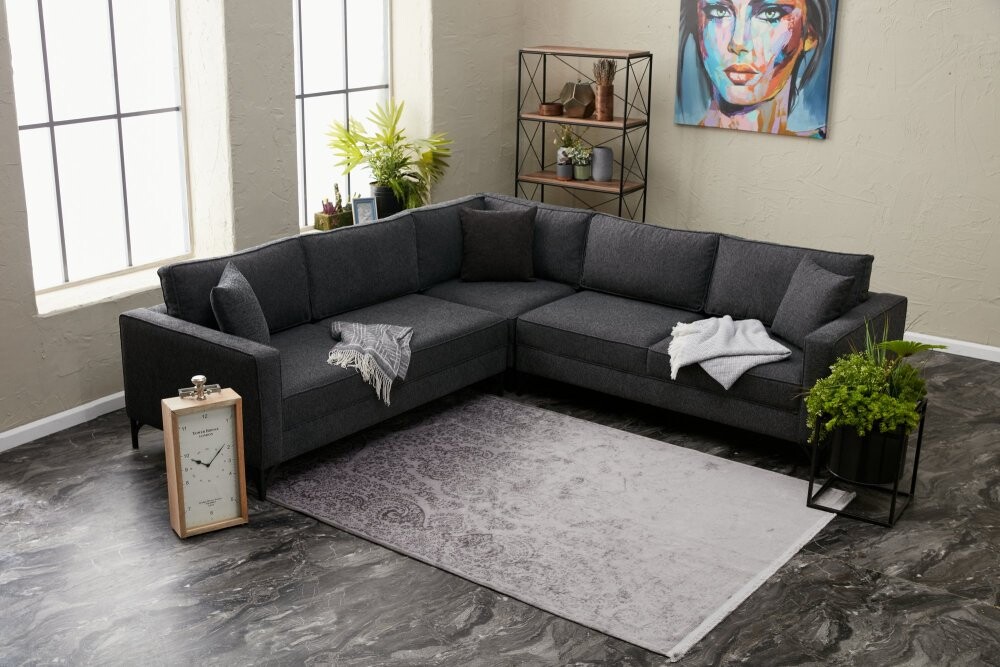 Rohová sedací souprava Berlin - Anthracite, Black