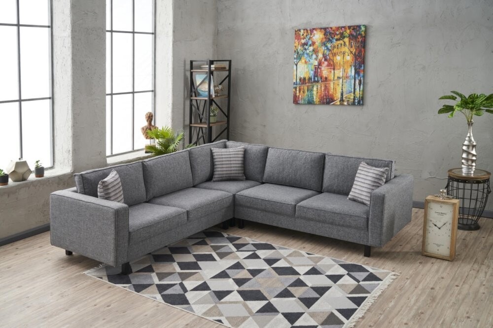 Rohová sedací souprava Kale Linen - Grey