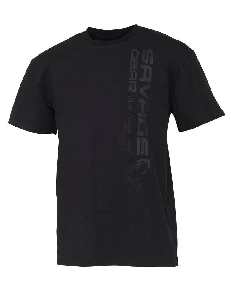 Savage Gear Triko Vertical Logo Tee Black - L