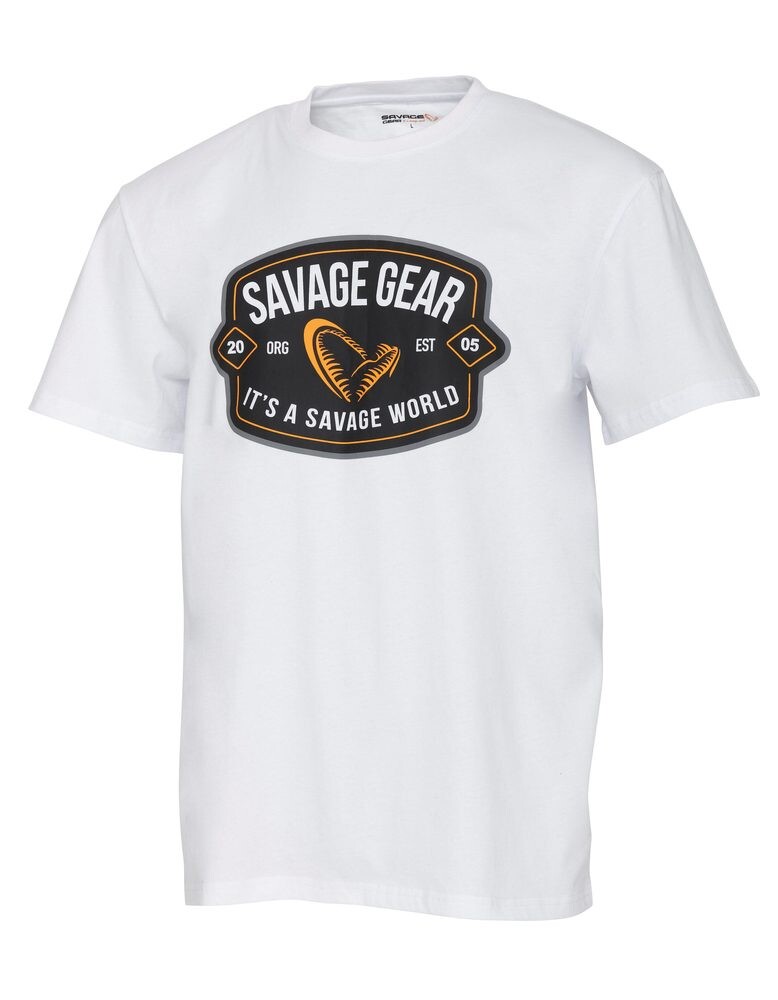 Savage Gear Triko Badge Logo Tee White - L