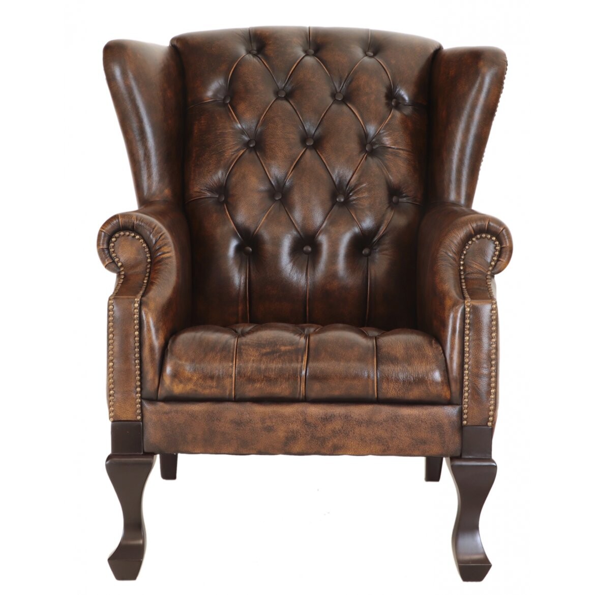 indickynabytek.cz - Křeslo Chesterfield Chester z pravé hovězí kůže Whisky