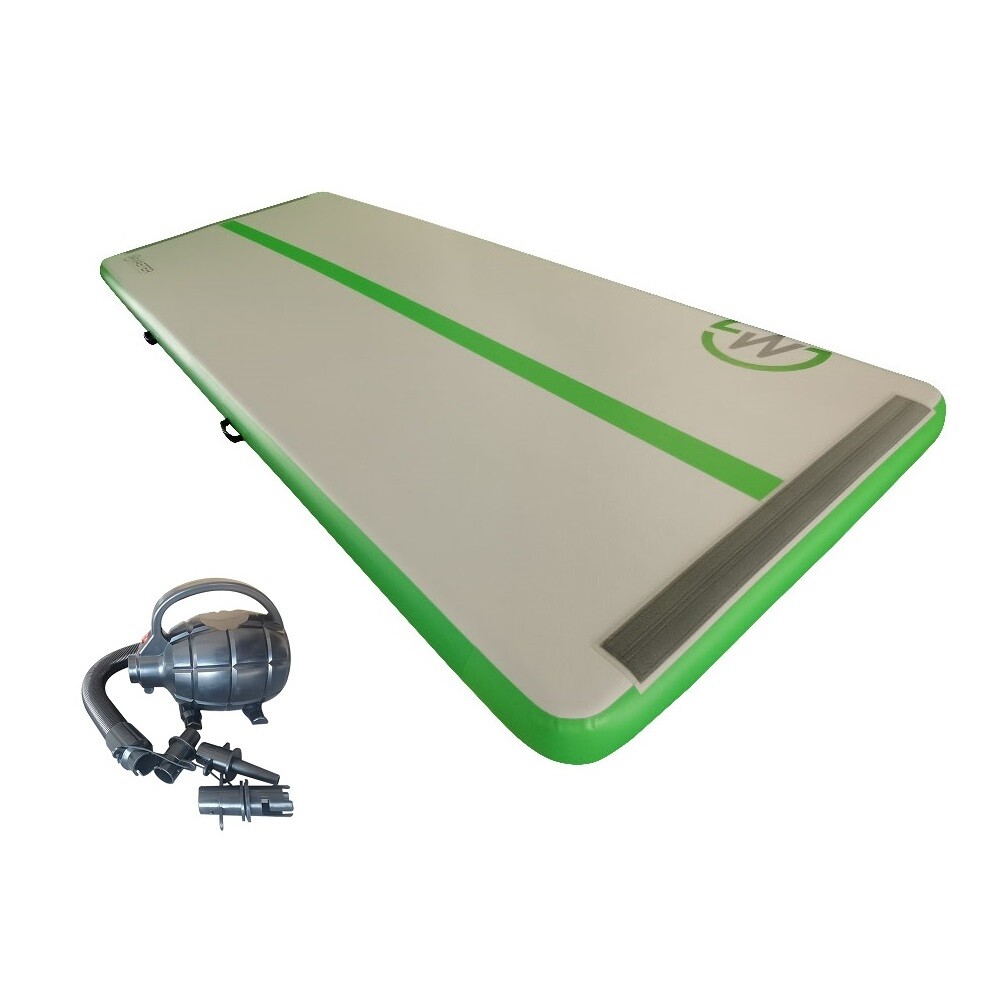 Airtrack MASTER nafukovací žíněnka 400 x 150 x 20 cm - šedá - zelená - 2. jakost
