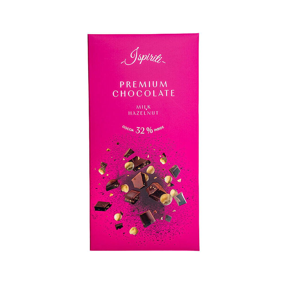 ISPIRITI Mléčná čokoláda 32% s kousky lískových oříšků 80 g