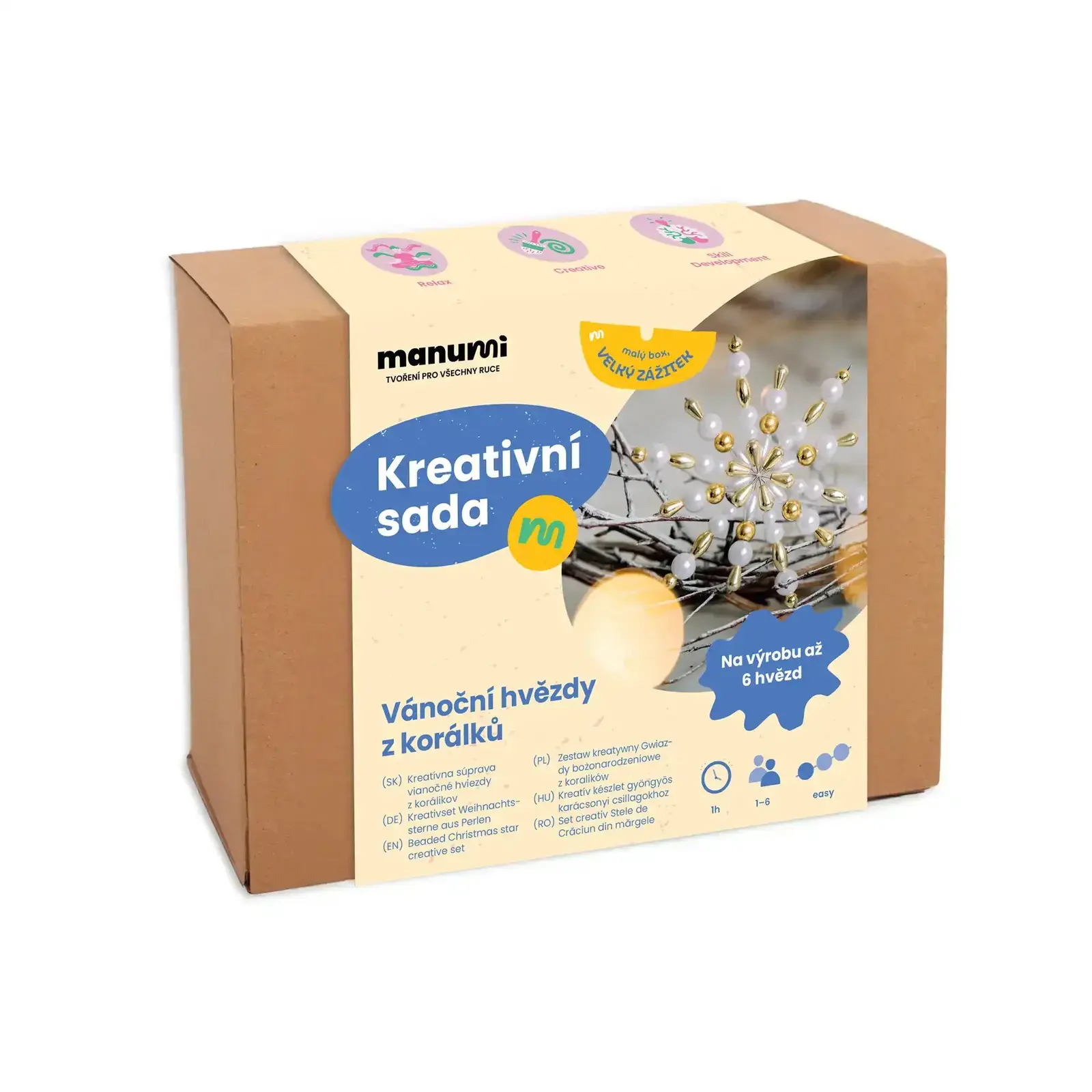 Kreativní sada na výrobu vánočních hvězd z korálků