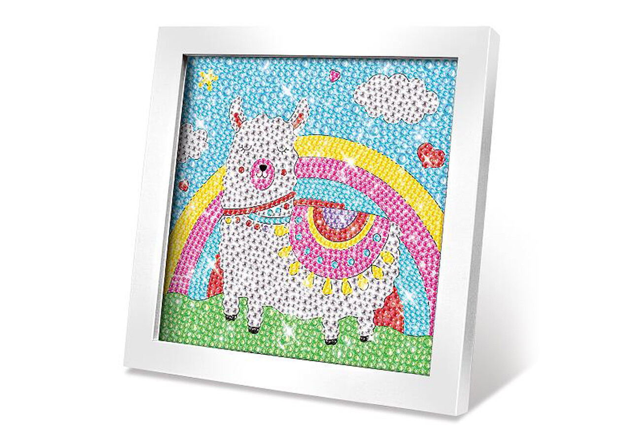 Kreativní set obraz s kamínky lama 17cm