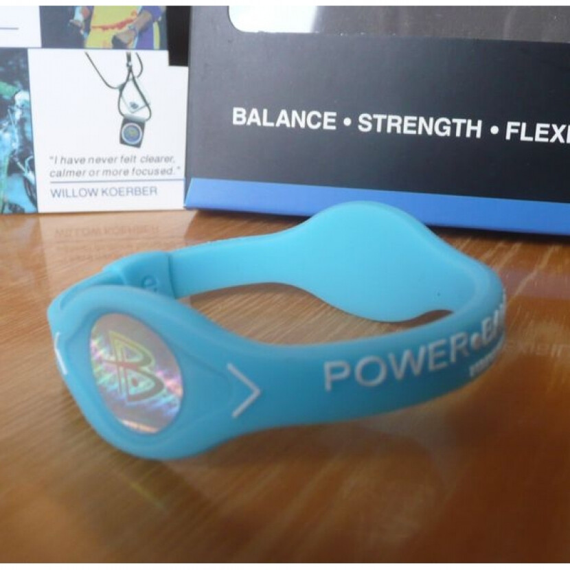 Balanční náramek s hologramem Power Balance - světle modrý-bílý, M