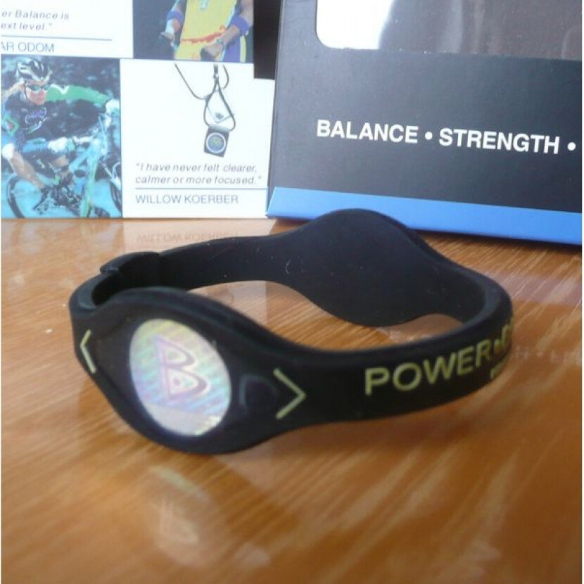 Balanční náramek s hologramem Power Balance - černý-žlutý, XL