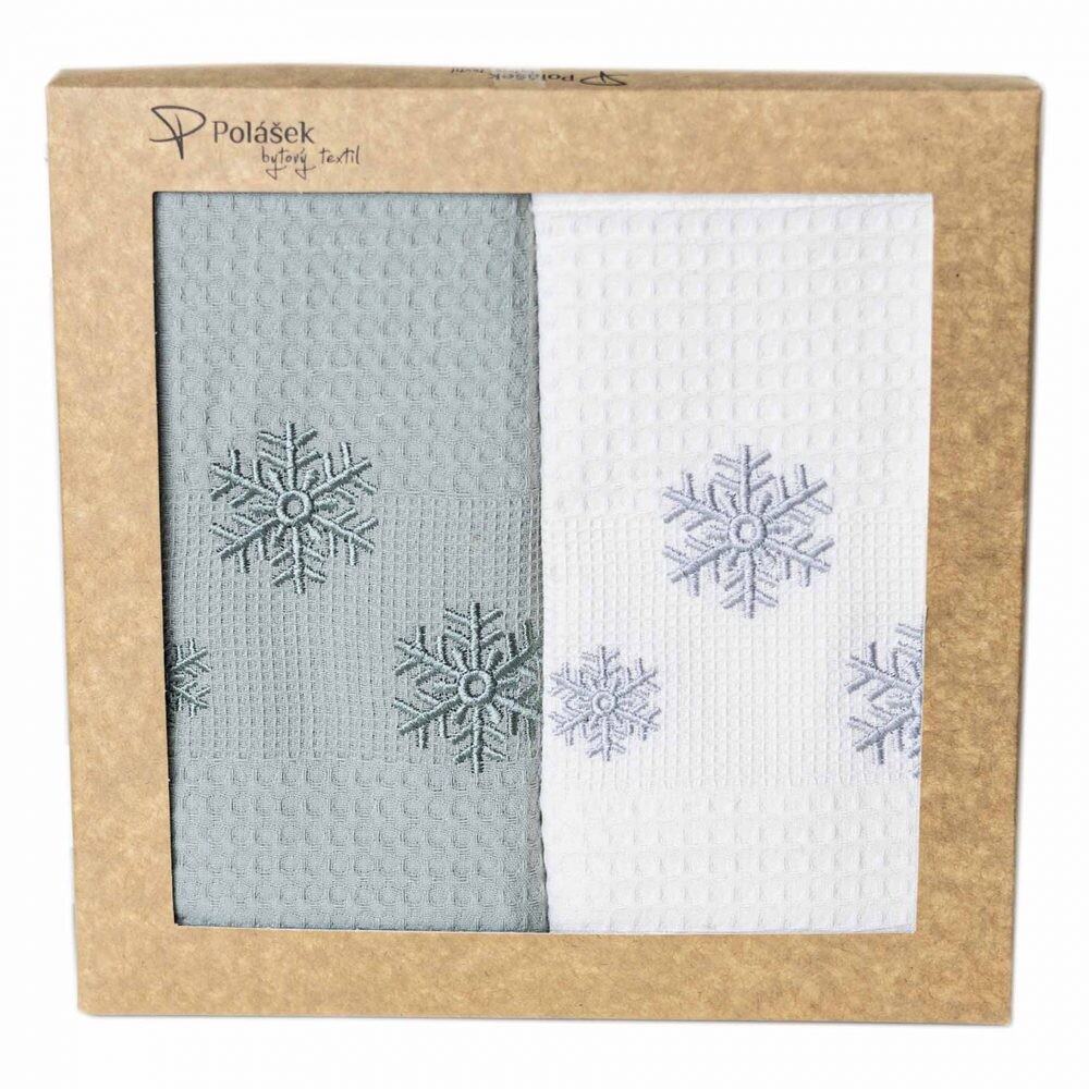 Polášek Vaflová utěrka s motivem Vánoc - 2 ks - Sněhové vločky č. 12
