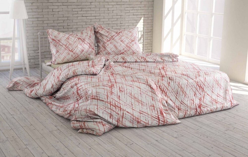 Polášek Krepové povlečení Abstrakce - Červená | 140 x 200 cm / 70 x 90 cm