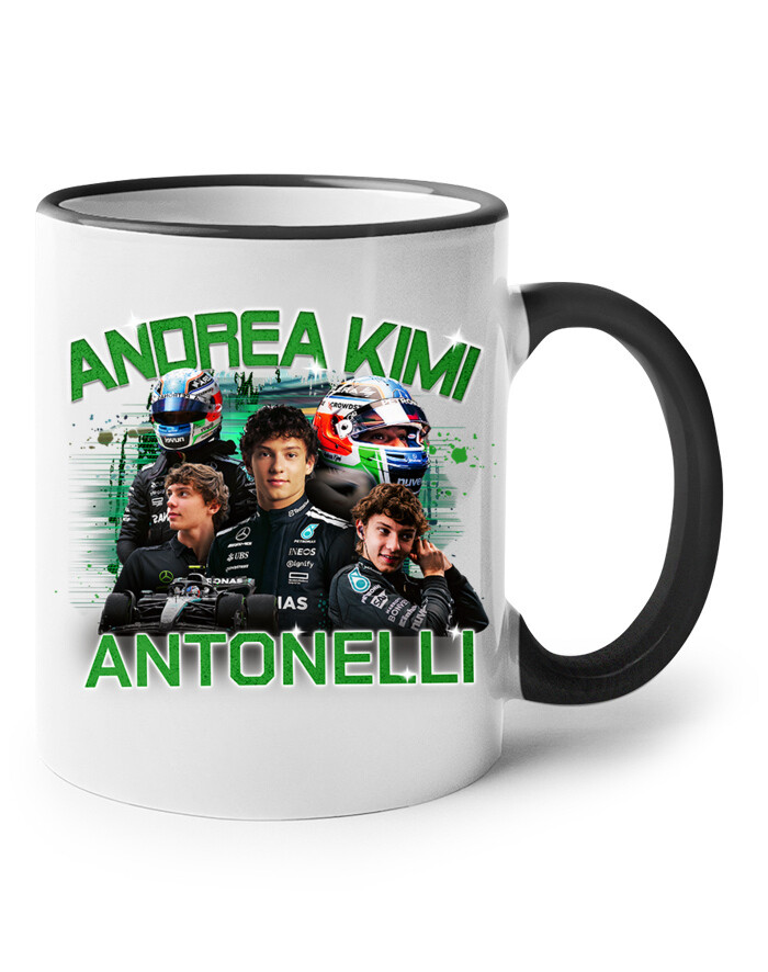 Keramický hrnek s motivem závodníka F1 - Andrea Kimi Antonelli pro milovníky motosportu