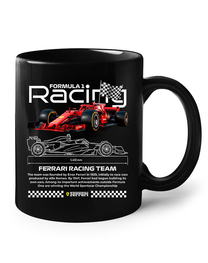 Keramický hrnek s potiskem Ferrari - hrnek pro milovníky F1