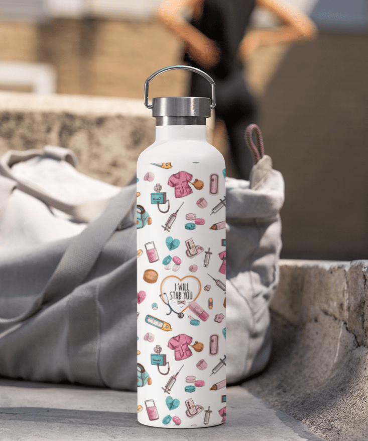 Termoska s bambusovým víčkem I will stab you