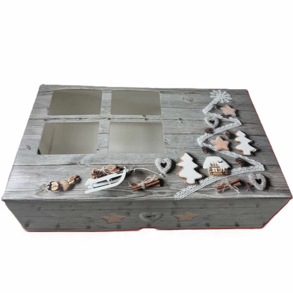 Alvarak Krabice na cukroví Motiv dřevo