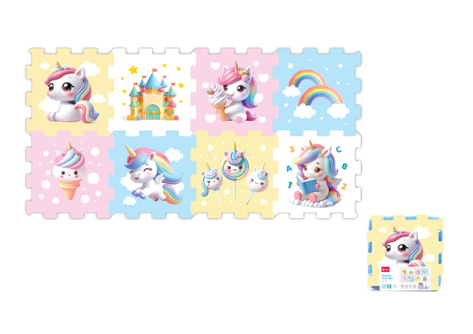 Měkké bloky jednorožec 8ks