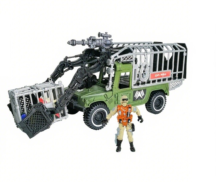 Voják Lovec dinosaurů set s nákladním autem 40 cm