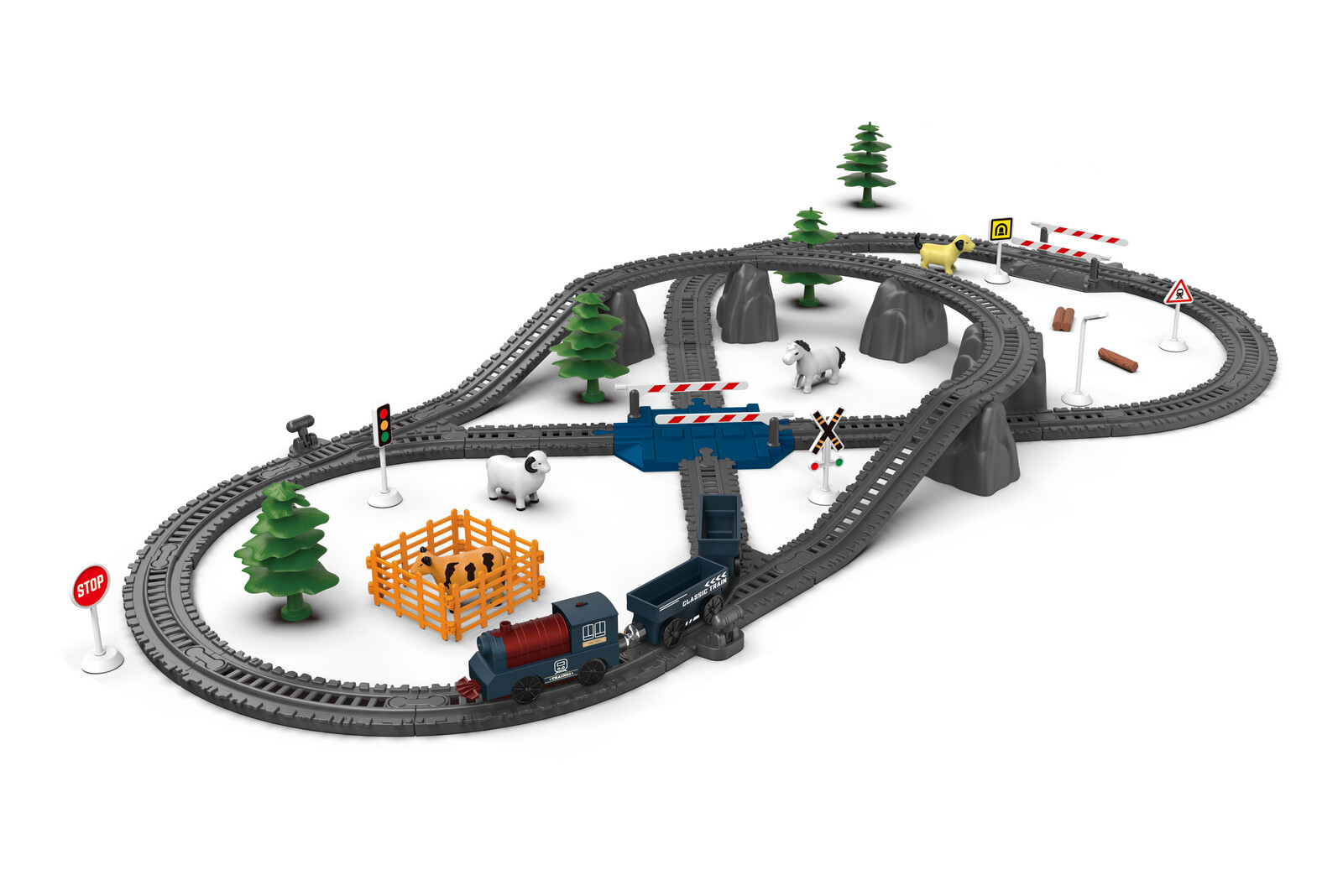 Vlak trať s efekty 112x61x7,5 cm