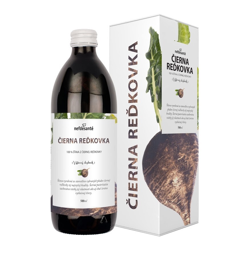 Nefdesante Akce spotřeba 90 % 30.09.2025 ČERNÁ ŘEDĚVKA (100 % šťáva z černé ředkvičky s přídavkem vitamínu C 500 ml)-1 500 ml