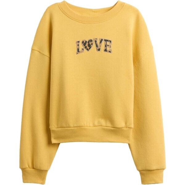 GAP V-NON LOGO WEDGE CREW Dívčí mikina, žlutá, velikost