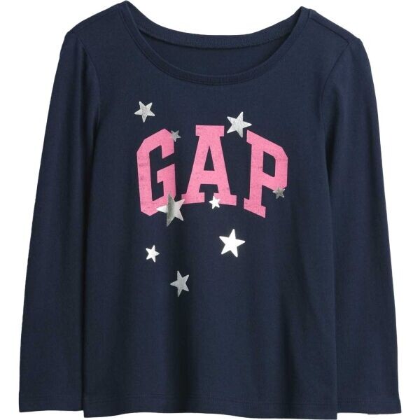 GAP V-FRCH LS BF LOGO TEE Dětské tričko, tmavě modrá, velikost