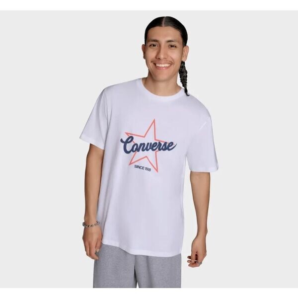 Converse STAR OUTLINE TEE Pánské tričko, bílá, velikost