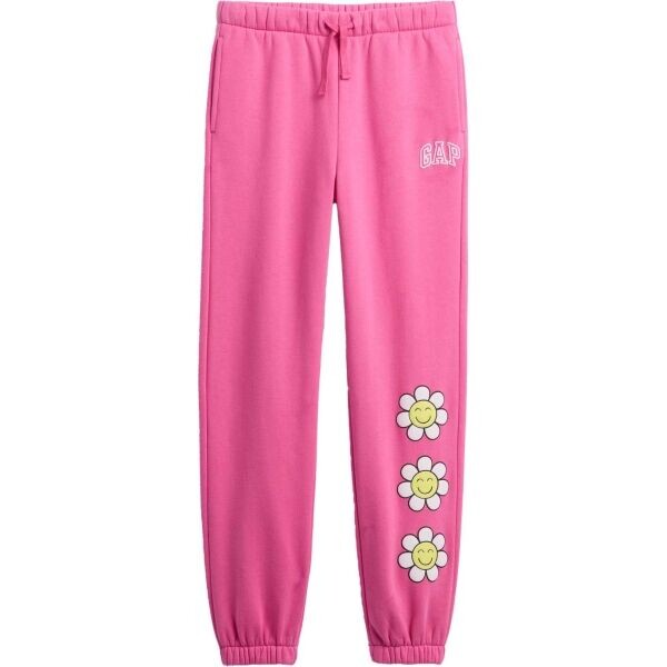 GAP V-FA LOGO HERITAGE JOGGER Dívčí tepláky, růžová, velikost