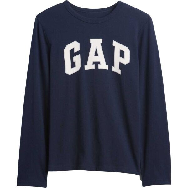 GAP V-FRCH LS LOGO TEE Dětské tričko, tmavě modrá, velikost