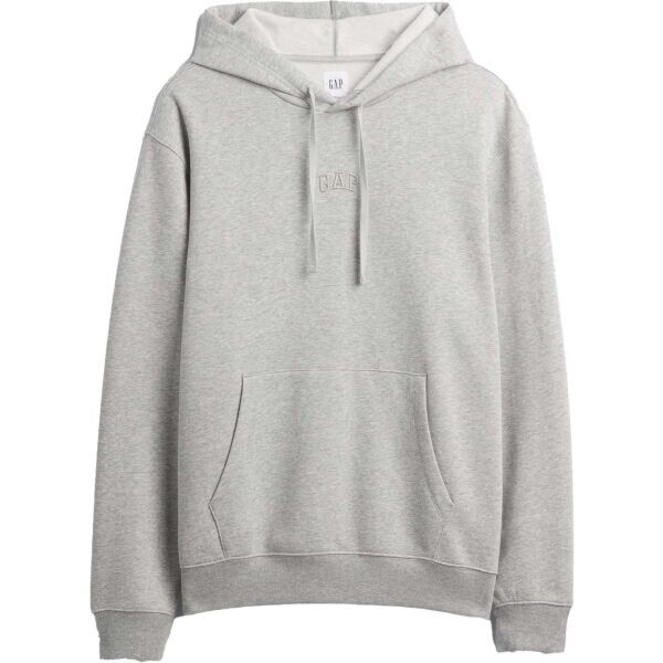 GAP V-FRCH TONAL MINI LOGO RELAXED PO HD Pánská mikina s kapucí, šedá, velikost